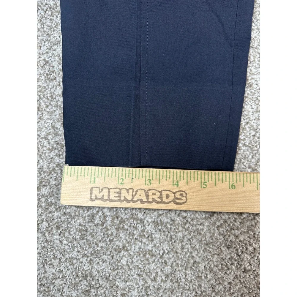 Tory Burch Navy Blue Side Zip Tailored Trousers Pants Size 10 Gold Logo